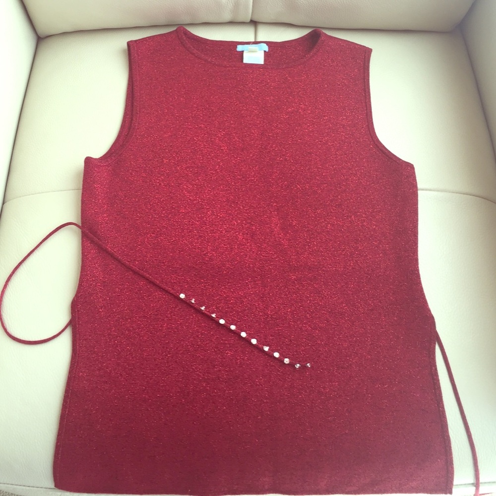 Urchin metallic red sleeveless top